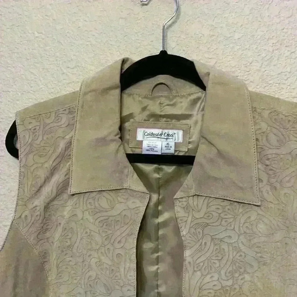 Coldwater creek leather vest sz XL western boho festival concert cowgirl rodeo - Picture 3 of 8